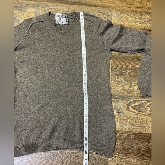 Public Opinion 100% Cashmere Brown V Neck Sweater Mens Size XL - Picture 3 of 8